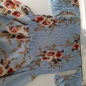Blue flower print dress